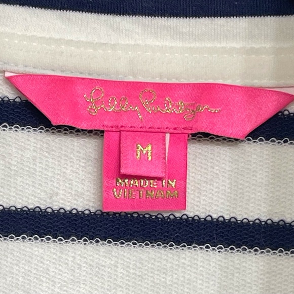 Lilly Pulitzer • White & Navy Nautical Striped Bennett Zip Front Jacket Size M - Picture 2 of 5